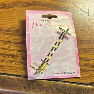 Roma Gold and Silver Cross Hair Clips
